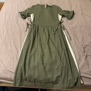 Stylish Green and Cream Dress